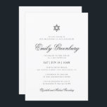 Convite Bat Mitzvah Minimalista Clássico Simples<br><div class="desc">Design é composto por tipografia sans serif e tipografia cursiva de escrita lúdica sobre um fundo simples. 

Disponível aqui:
http://www.zazzle.com/store/selectpartysupplies</div>
