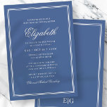 Convite Bat Mitzvah Modern Monograma em Quadro Simples<br><div class="desc">Composto por serifa elegante e tipografia cursiva de scripts no quadro. Este foi projetado por materiais de terceiros selecionados,  exclusivos para o Zazzle. Disponível aqui: http://www.zazzle.com/selectpartysupplies</div>