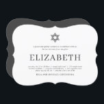 Convite Bat Mitzvah Modern Typografia<br><div class="desc">Composto por uma escrita lúdica e por uma tipografia serifônica,  tudo contra um pano de fundo branco. Este foi projetado por materiais de terceiros selecionados,  exclusivos para o Zazzle. Disponível aqui: http://www.zazzle.com/selectpartysupplies</div>