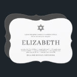 Convite Bat Mitzvah Modern Typografia<br><div class="desc">Composto por uma escrita lúdica e por uma tipografia serifônica,  tudo contra um pano de fundo branco. Este foi projetado por materiais de terceiros selecionados,  exclusivos para o Zazzle. Disponível aqui: http://www.zazzle.com/selectpartysupplies</div>