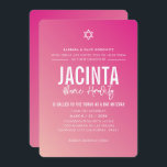 Convite BAT MITZVAH - moderna estrela fuschia gradiente ro<br><div class="desc">por kat massard >> kat@simplysweetPAPERIE.com << CONTACT ME para texto personalizado ou para adicionar quaisquer linhas em Hebraico Ame o design, mas gostaria de ver algumas mudanças - outro esquema de cores, produto, adicionar uma foto ou adaptado para uma ocasião diferente - sem preocupações me contate - estou feliz em...</div>