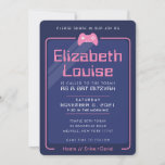 Convite BAT MITZVAH moderno controla os jogos a azul marin<br><div class="desc">por kat massard >> WWW.SIMPLYSWEETPAPERIE.COM << - - - - - - - - - - - - - - - - - - - - - - - - - O design perfeito para um BAR "Jogar Pensado" ou para a celebração BAT MITZVAH Ame o design, mas gostaria de...</div>