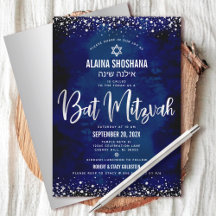 Bat Mitzvah Moderno Naval Folha de Prata Glitter S