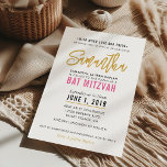 Convite BAT MITZVAH - moderno script bonito cor-de-rosa<br><div class="desc">pelo kat massard >> kat@simplysweetPAPERIE.com <<< design de convite de tendência para o BAR/BAT MITZVAH do seu filho como modelo é simples adicionar seus próprios detalhes ou clicar no botão personalizar e você pode adicionar ou alterar texto, fontes, tamanhos etc DICA: 1. Para alterar/mover gráficos / alterar a cor de...</div>