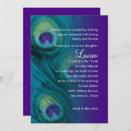 Convite Bat Mitzvah Peacock Fantasy Set 1110