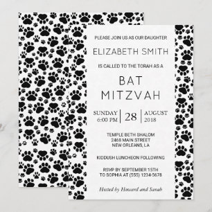 Convite Bat Mitzvah - Pinturas, Traços - Branco Preto