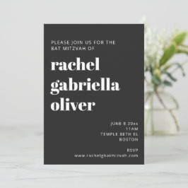 Convite Bat Mitzvah Preto