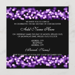 Convite Bat Mitzvah Purple Glam