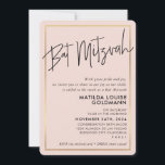 Convite BAT MITZVAH - quadro de ouro rosa-rosa mínimo mode<br><div class="desc">por kat massard >> kat@simplysweetPAPERIE.com << Ame o design,  mas gostaria de ver algumas mudanças - outro esquema de cores,  produto,  adicionar uma foto ou adaptado para uma ocasião diferente - sem preocupações,  simplesmente me contacte por e-mail - estou feliz em ajudar! - - - -</div>