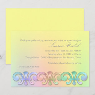 Convite Bat Mitzvah Qualquer Fundo De Cor