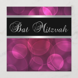 Convite Bat Mitzvah Rosa Chockante