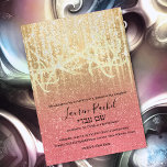 Convite Bat Mitzvah Rosa Dourado Extra Sparkly<br><div class="desc">Bat Mitzvah,  cor-de-rosa,  Bar Extra Sparkly Mitzvah e conjuntos de convites Bat Mitzvah,  desenhados por Umua. Impresso e enviado pela Zazzle ou seus parceiros.</div>
