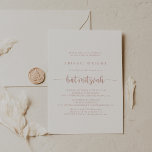 Convite Bat Mitzvah, rosa Dourado Minimalista de Caligrafi<br><div class="desc">Este convite do morcego mitzvah minimalista de caligrafia rosa é perfeito para um morcego rústico mitzvah. O design simples e elegante apresenta a tipografia de script clássico e de rico em rosa dourado e branco.</div>