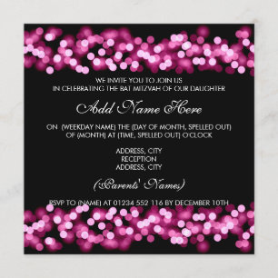 Convite Bat Mitzvah Rosa Glam Hollywood