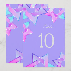 Convite Bat Mitzvah Rosa Púrpura Estrela Azul de David