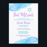 Convite Bat Mitzvah Roxo Turquesa<br><div class="desc">Turquesa Roxo Mitzvah</div>