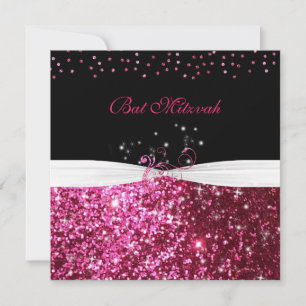 Convite Bat Mitzvah Sáb Branco Rosa