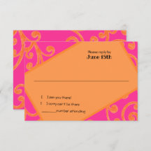 Bat Mitzvah Scroll Padrão Laranja RSVP