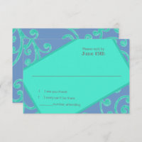 Bat Mitzvah Scroll Pattern Aqua RSVP