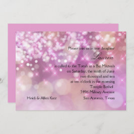 Convite Bat Mitzvah Sparkle Fica Rosa