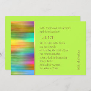 Convite Bat Mitzvah Spectrum Stripes