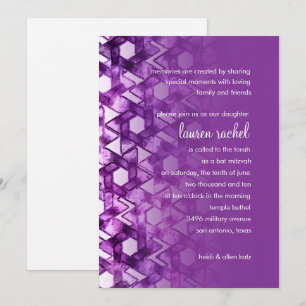 Convite Bat Mitzvah Star de David Damask