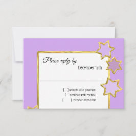 Convite Bat Mitzvah Stars Any Color RSVP