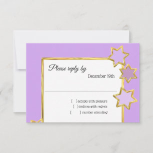 Convite Bat Mitzvah Stars Any Color RSVP