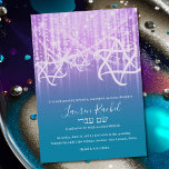 Convite Bat Mitzvah Turquoise Luzes Azuis Roxas Espontadas<br><div class="desc">Bar Mitzvah e Conjuntos de Convite Mitzvah projetados por Umua. Impresso e enviado pela Zazzle ou suas afiliadas.</div>