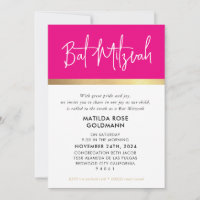 BAT MITZVAH ultra-moderna cor-de-rosa-ouro