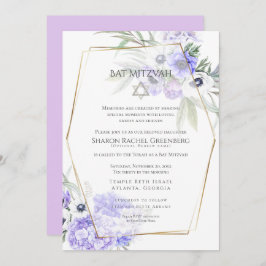 Convite BAT MITZVAH | Violet Anemone Floral Verso 3