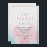 Convite Bat Mitzvah Watercolor<br><div class="desc">Convite para Bat Mitzvah Pastel de Aquarela</div>