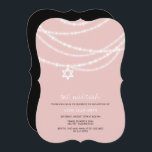 Convite Bat Rosa Mitzvah Esmaga Estrela De David Convidar<br><div class="desc">O Bat Rosa Mitzvah Esmaga A Estrela Do Cartão De Convite Religioso David Para Meninas. Essa placa plana de convite religioso moderno e na moda apresenta cordas ornamentais chic de luz borda na frente embelezada com uma simples estrela de ícone david. Há muitas variações de cor desse design disponível em...</div>