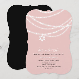 Convite Bat Rosa Mitzvah Esmaga Estrela De David Convidar