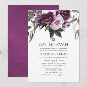 Convite Batalha de Mitza Floral de Veludo Profundo