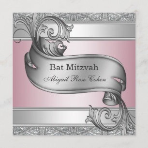 Convite Batalha de Mitzvah Rosa Prata
