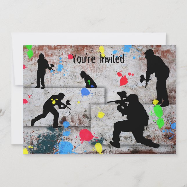 Convite Batalha do Paintball convidada (Frente)