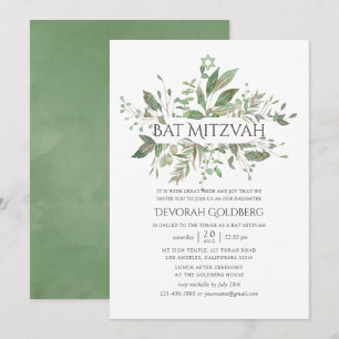 Convite Batalha Mitzvah Geométrica com Verdura