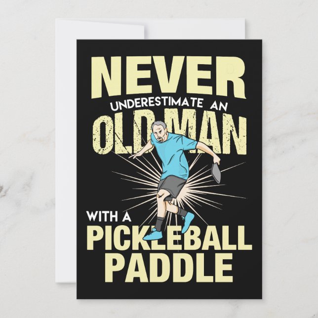 Convite Batalhão - Homem Velho Com Uma Alça De Pickleball (Frente)