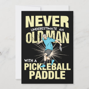 Convite Batalhão - Homem Velho Com Uma Alça De Pickleball