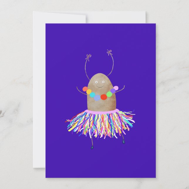 Convite Batata dançante engraçada (Frente)