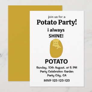 Convite Batata Eu Sempre Derrame Batata Engraçada