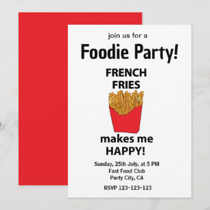 Convite Batata Frita Fast Food Foodie Festa
