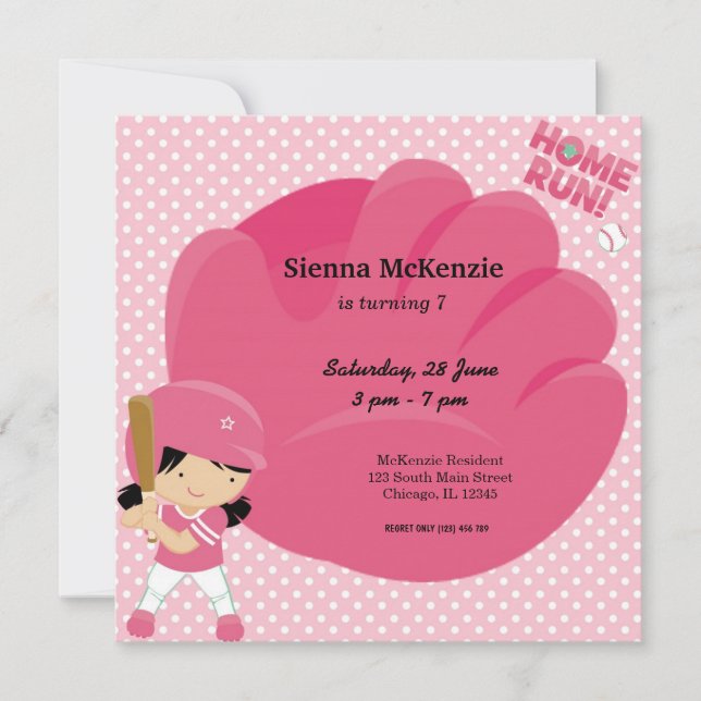 Convite Batedor de Softball (Frente)