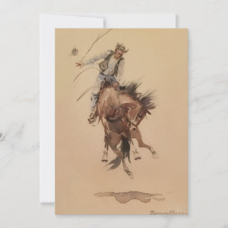 Convite Batendo mão em um bronco por Edward Borein