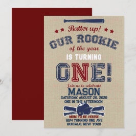 Convite Batendo Nosso Pequeno Rookie Está Virando Um