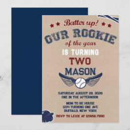 Convite Batendo O Nosso Pequeno Rookie Está Virando Dois