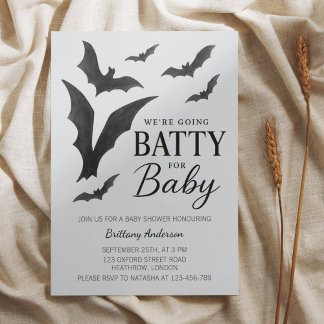 Convite Bateria Para Chá de fraldas De Bebês De Halloween