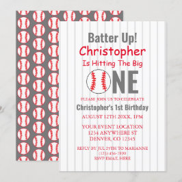 Convite Bateria Para Cima! Primeiro aniversario de beisebo