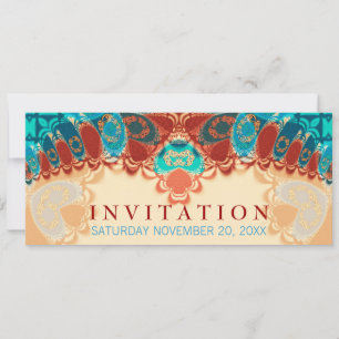 Convite Batik Exotic Birthday/Convite Especial de Ocasião